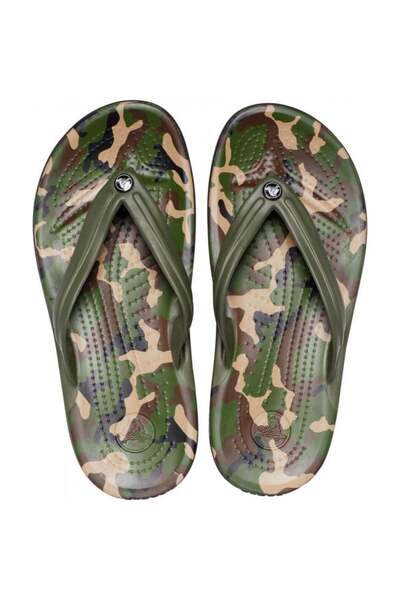 Crocs Crocband Printed Flip Flops - Army Green/Black