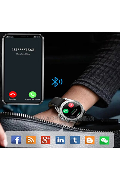 ideal STORE Έξυπνο ρολόι CharmPiele Gold IdealStore, Καντράν από ανοξείδωτο ατσάλι, οθόνη αφής 1,3 ιντσών με αντίσταση