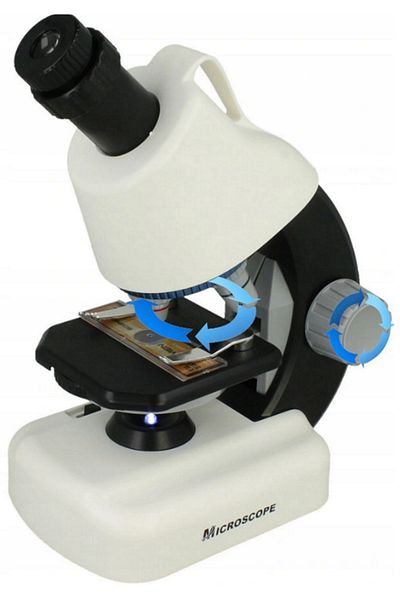 ideal STORE Multifunctional Scientific Microscope I"Micro idealSTORE, Dimensions 22 x 10 x 16 cm, Adjustable LED Lamp