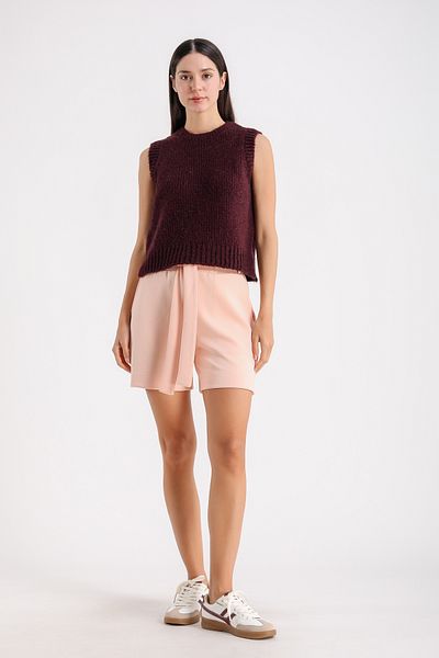 Barbara Baileys Crew Neck Feathered Slit Sweater