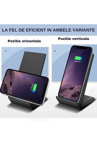 OEM Suport de birou pentru încărcător wireless, încărcare rapidă, 15W, universal, negru