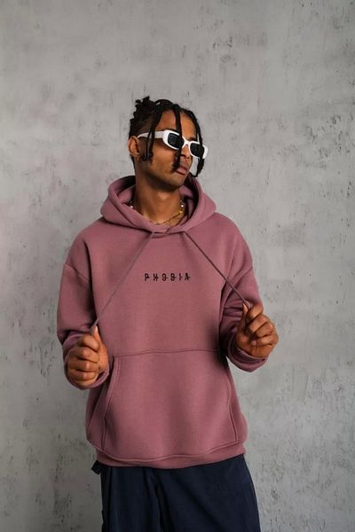 Silerra Men's Astronaut Printed Hooded Sweat - Dried Rose