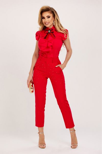 Atmosphere Fashion Red shirt with frill
