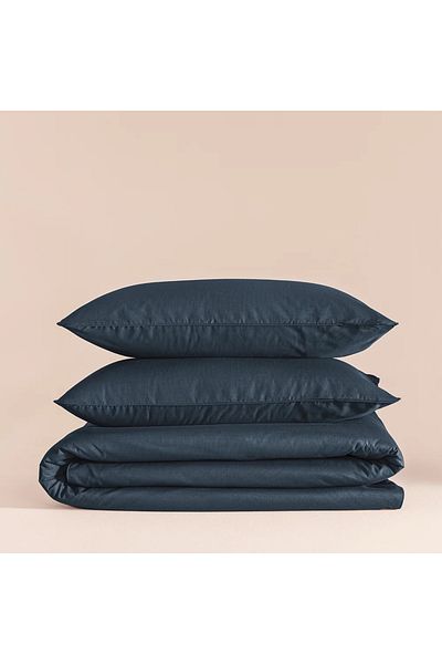 Penelope Комплект завивка от 100% памучен перкал 240x220 см, тъмносин - серия Pure