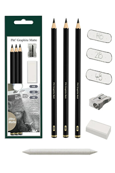 arttone Pitt Graphite Matte Pencils Hb, 2B, 4B Set of 6 Drawing