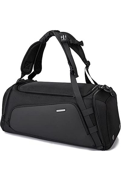 BANGE Men's and Women's Backpack Fitness Sports Bag, Large Capacity Waterproof Luggage Bag, Black Gr