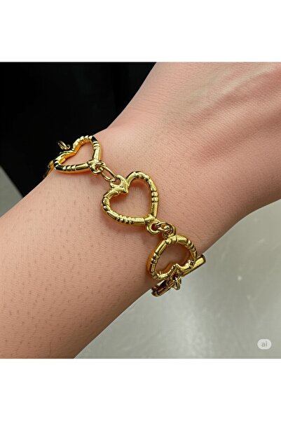 FAMEMUS ACCESSORY سوار من الفولاذ بتفاصيل قلب وحلقة أنيقة لعيد الحب والمناسبا...