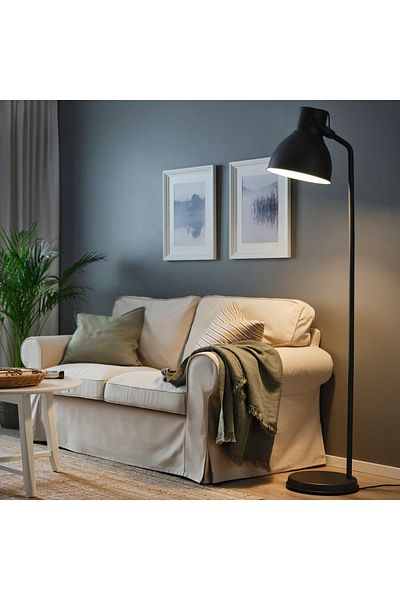 rexa Floor lamp with LED bulb, dark gray
