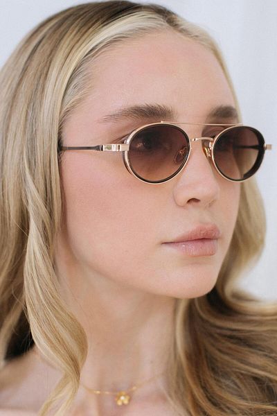 Bilge Karga Larg Gold Brown Gradient Sunglasses