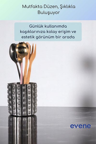 Evene Suport pentru tacâmuri de blat Suport decorativ pentru tacâmuri vertical Cilindru Suport pentru tacâmuri argintiu Culoare antică Model 91