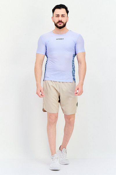adidas Men Slim Fit Short Sleeve Agravic Pro Training T-Shirt, Light Blue