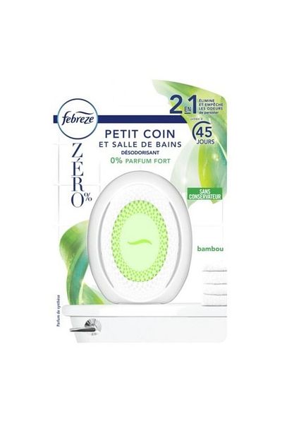 Febreze 2 in 1 bathroom air freshener, FEBREZE Zero% Bambou, 45 days 7.5 ml