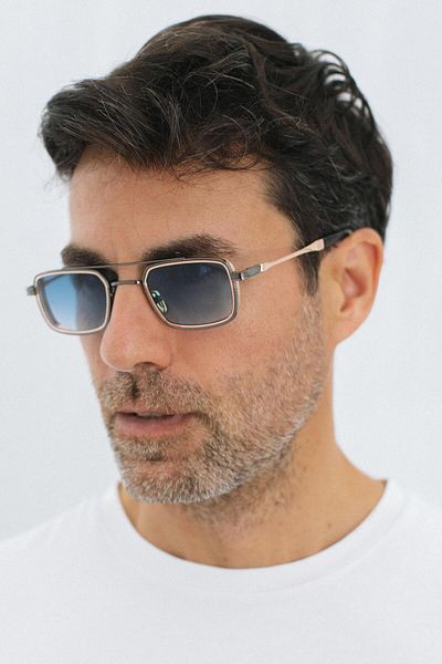Bilge Karga Sion Anthracite Gold Blue Men's Sunglasses