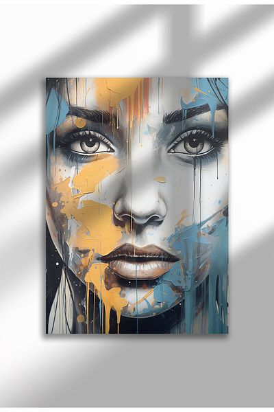 21mxm Street Art Poster, Vibrant Graffiti Portrait, Frameless Modern Canvas, Urban Vibe 2025