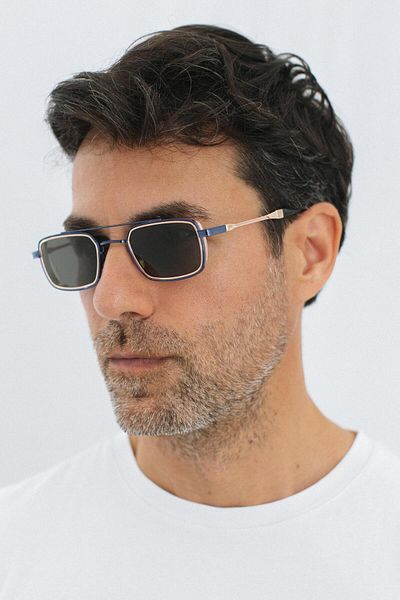 Bilge Karga Sion Navy Gold Black Men's Sunglasses