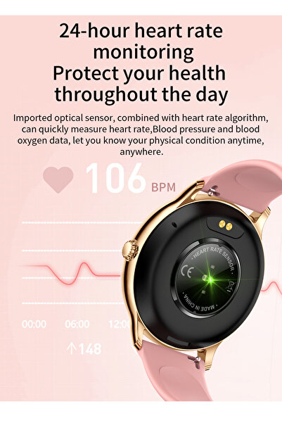 ideal STORE Ceas Smartwatch Tokio Fashion idealSTORE, Στρογγυλή οθόνη LCD, Υπερλεπτή, Bluetooth, Android-i