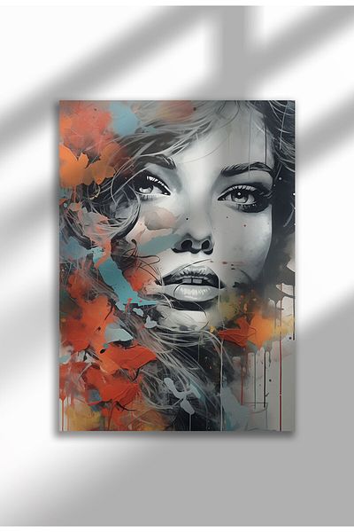 21mxm Street Art Poster, Vibrant Graffiti Portrait, Frameless Modern Canvas, Urban Vibe 2025