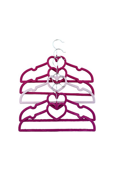 OEM Set 5 umerase pentru copii, multicolor, potrivit pentru fete, cu model inima, din catifea