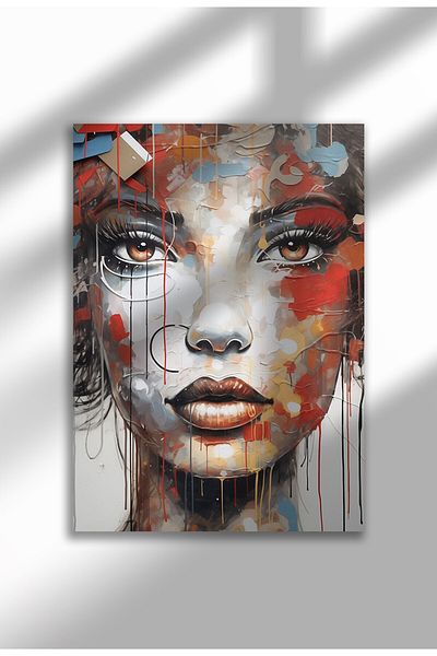 21mxm Street Art Poster, Vibrant Graffiti Portrait, Frameless Modern Canvas, Urban Vibe 2025