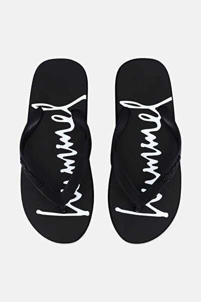 hummel Kids Boy Brand Logo Flip Flop Slippers, Black