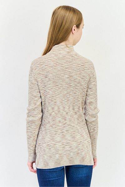 Market And Spruce Women Mock Neck Space Dye Sweater, Multicolor