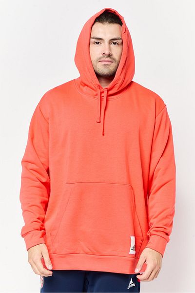 adidas Men Sportswear Fit Long Sleeve Outdoor Hoodie, Red