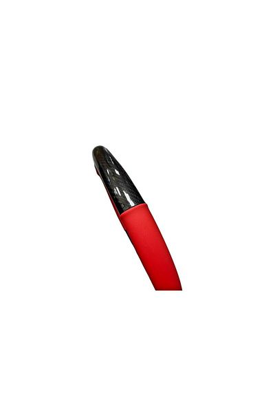 ideal STORE Husa Volan Imitatie Piele si Carbon idealStore, Marime M 38CM, Culoare Negru Rosu, Compatibila cu Ma