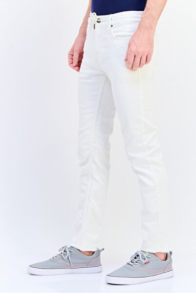 CELIO Men Slim Fit Solid Stretchable Straight Leg Jeans, White