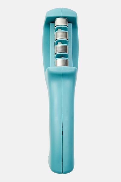 Social Chef 3 Slots Non-Slip Knife Sharpener, Blue