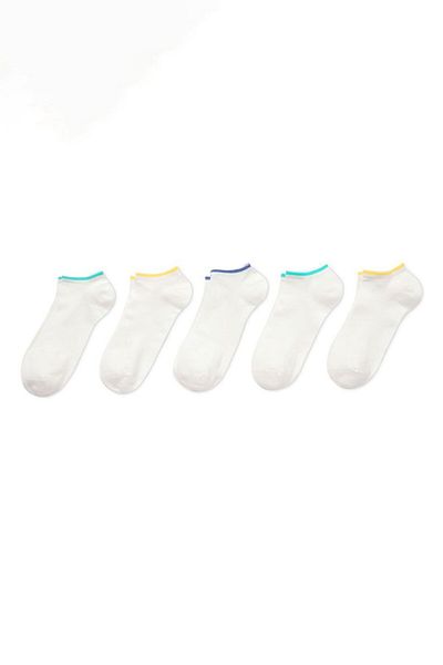 Tchibo Kids Unisex 5 Pair Sport Socks, White Combo
