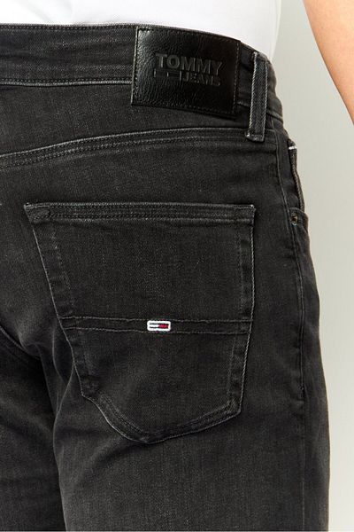 Tommy Hilfiger Men Slim Fit Washed Stretchable Jeans, Charcoal