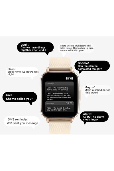 ideal STORE Smartwatch idealStore UpBest23, Bluetooth Call, Built-in Speaker and Microphone, Voice Assistant, NFC,
