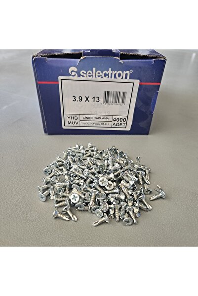 Selectron 3.9X13 Yıldız Havşa Başlı Matkap Uçlu Vida 4000 Adet
