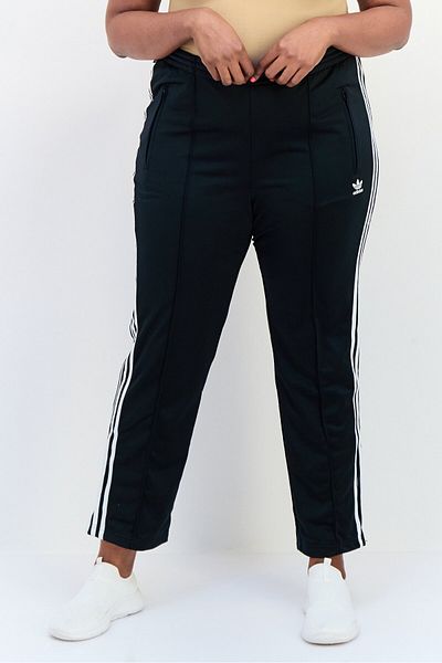 adidas Women Plus Size Embroidered Logo Training Track Pants, Black