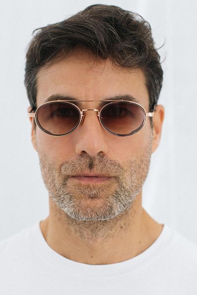 Bilge Karga Larg Gold Brown Gradient Men's Sunglasses