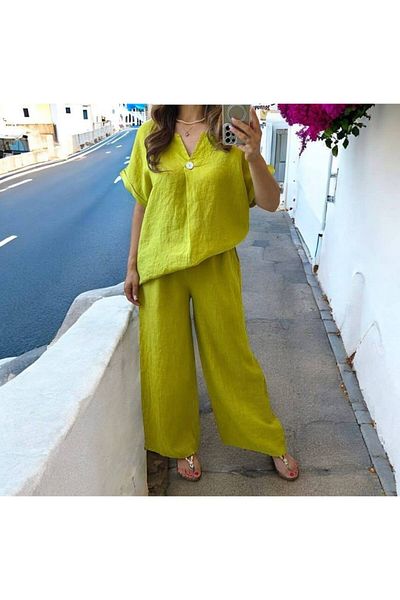 GLAMSI Women's 100% Linen Suit – Style & Casual
