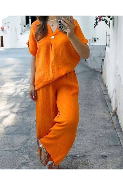 GLAMSI Women's 100% Linen Suit – Style & Casual