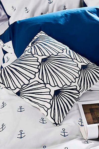 Tchibo Embroidered Decorative Cushion Cover 40 x 40 cm, Navy
