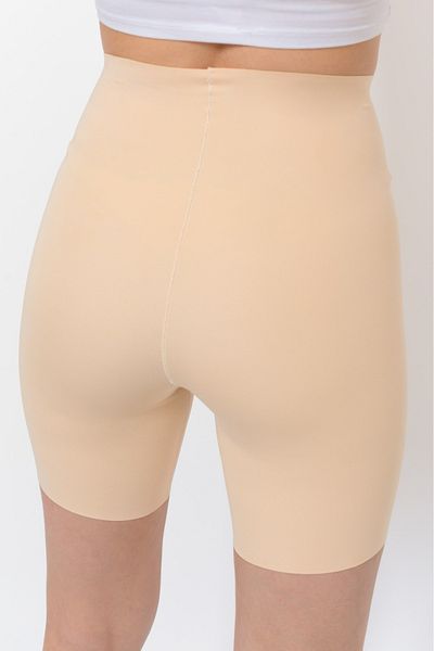 AY'S SHOP ONLİNE Women's High Waist Laser Cut Corset Shorts, Side Stitched No Trace Skin Color Shorts