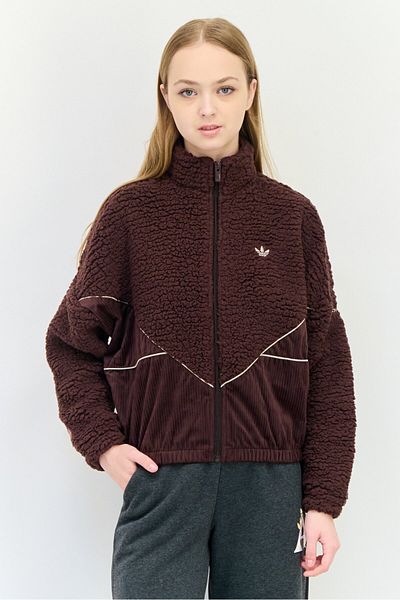 adidas Women Sportswear Fit Long Sleeves Outdoor Sweatshirt, Brown