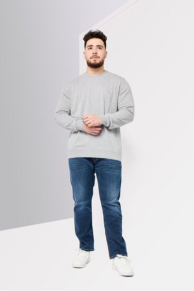 Harmont & Blaine Men Crew Neck Embroidered Logo Sweater, Grey