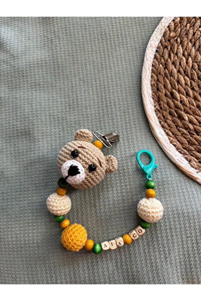 Aia&Co Kişiye Özel İsim Yazılı Emzik Askısı Zinciri Amigurumi Figürlü (Figür ...
