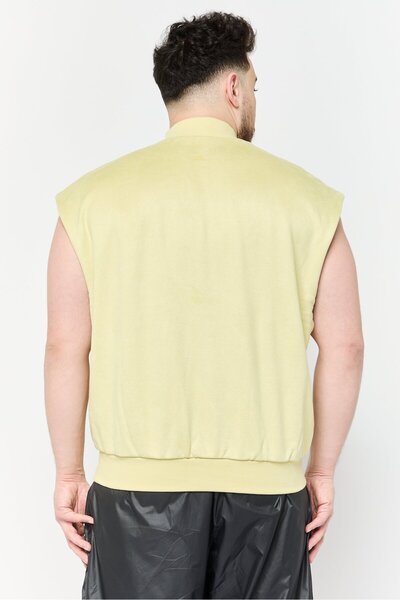 adidas Men Sportswear Fit Sleeveless Basketball Sweatshirt, Light Green