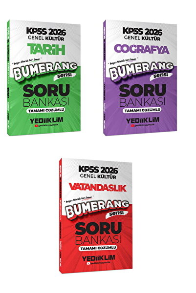 Yediiklim Yayınları 2026 KPSS Genel Kültür Bumerang Tamamı Çözümlü Soru Seti ...