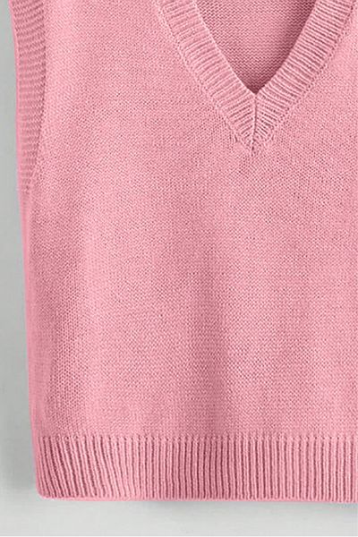 COOL TARZ Elégance Pink V-Neck Sweater