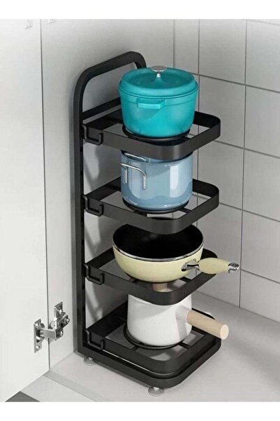 Raffine رف تخزين طعام متعدد الوظائف مكون من 4 طبقات للمطبخ، منظم أطباق جانبية...