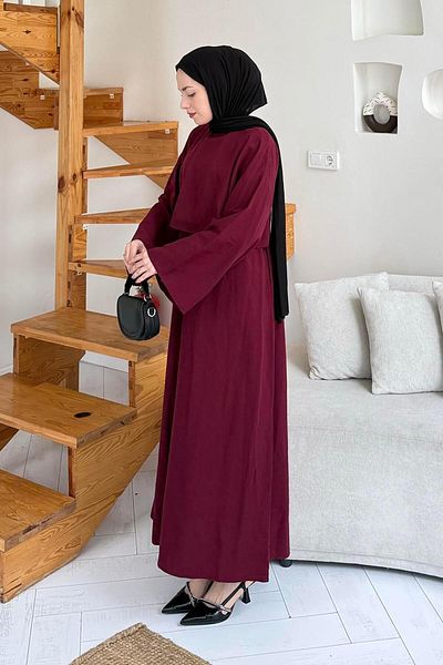 lamelif Skirted Hijab Suit Claret Red