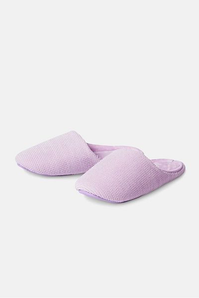 Tchibo Women Knitted Slip On Home Slippers, Lilac