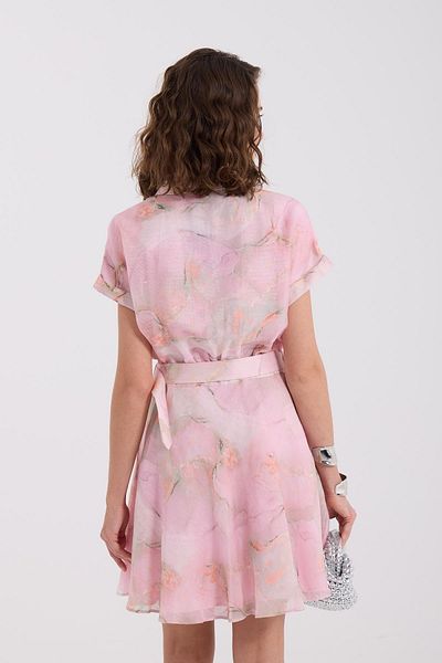 NOK İSTANBUL Chic Belt Detailed Patterned Dress Patterned