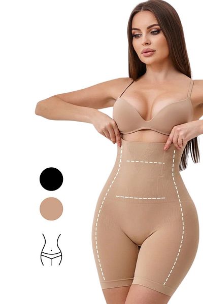 MİSTİRİK شورت Irina Model مقاس كبير لشد الجسم وشد الجسم باللون البشرة